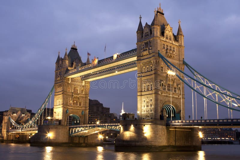 Tower Bridge at night, London, UK