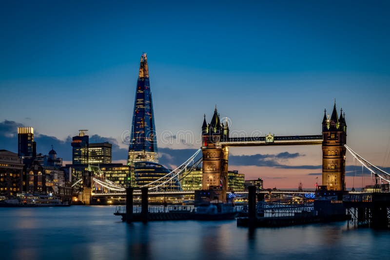 Tower bridge and the sky London skyline at sunset royalty free stock photo Tower bridge and the sky London skyline at sunset royalty free stock photo
