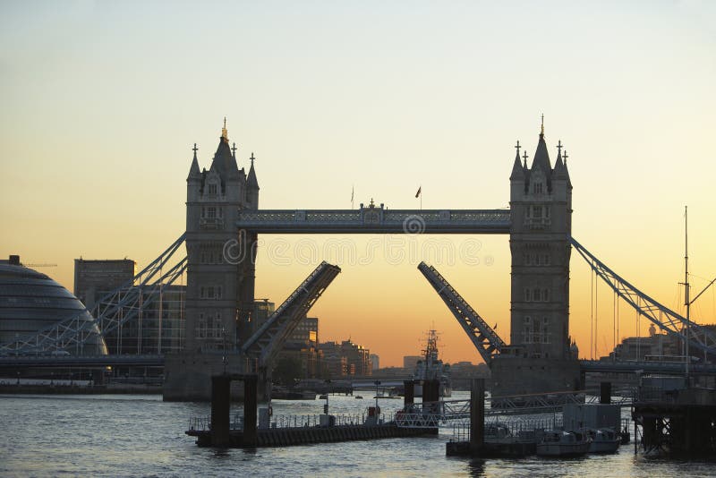 Tower Bridge At Sunset, London, England