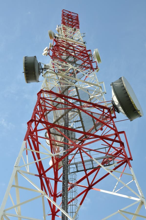 Tower with Cell Phone Antenna System Stock Image Image of frequency