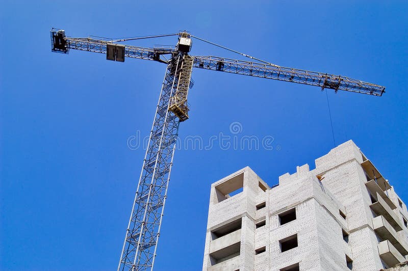Tower crane over building