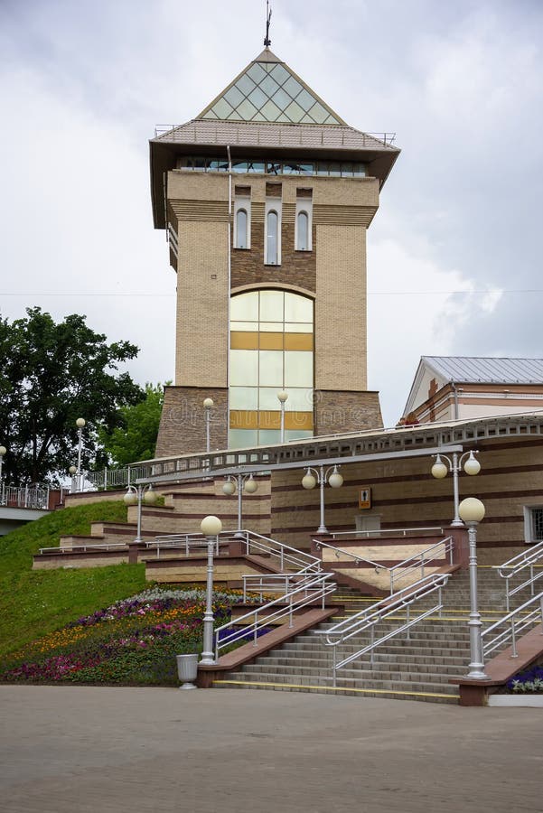 The tower at the entrance to the concert hall royalty free stock photo The tower at the entrance to the concert hall royalty free stock photo