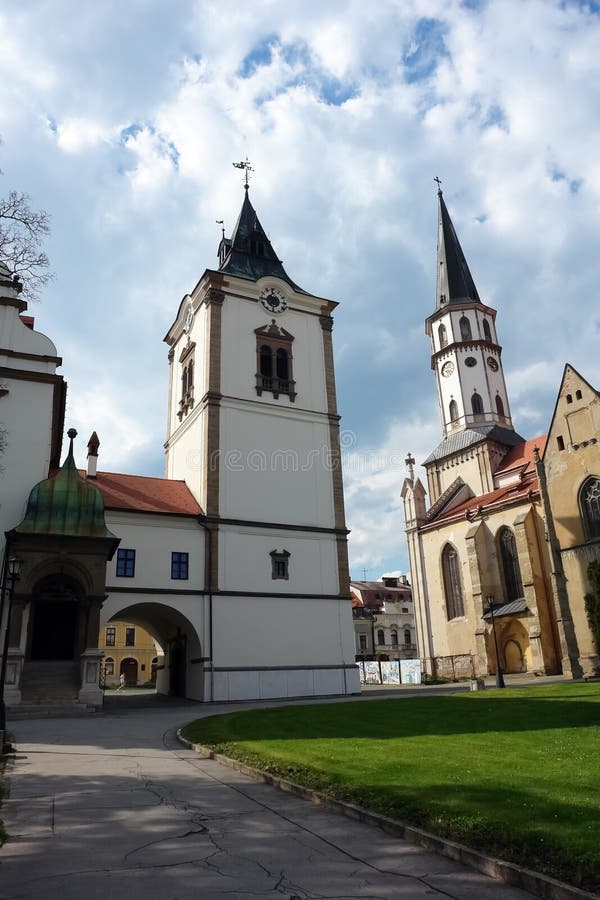 Tower and old church in Levoca.