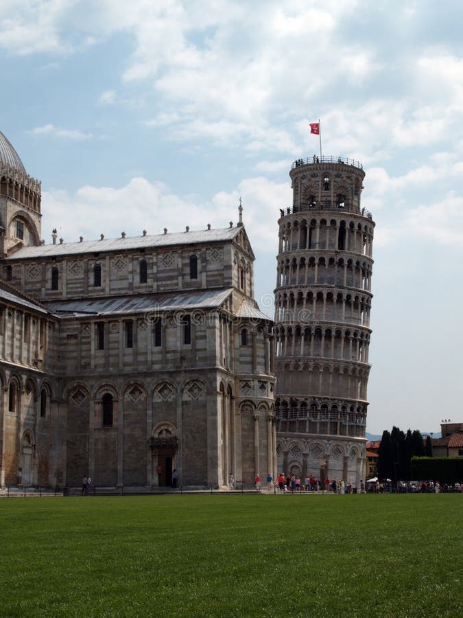 Illustration Of Pizza Tower In Blue Background Stock Photo