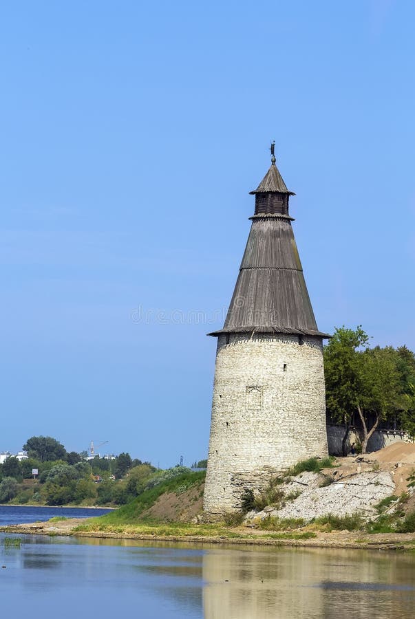 Toll Towers in Pskov Krom (Kremlin), Russia. View from Pskova river. Toll Towers in Pskov Krom (Kremlin), Russia. View from Pskova river