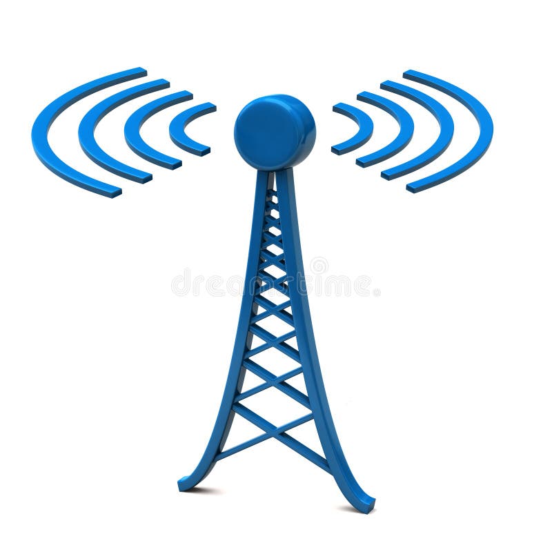 Internet Tower with Radio Waves Background Icon Stock Illustration -  Illustration of business, technology: 12059364