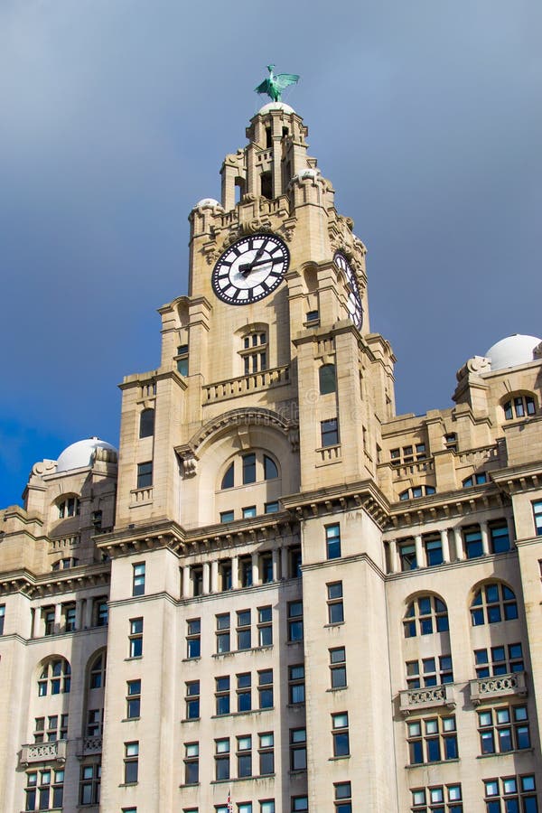 Clock Tower And Old Architecture In Liverpool City Stock Photo - Image ...