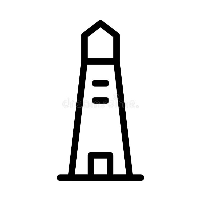 Tower Vector Thin Line Icon Stock Illustration - Illustration of ...