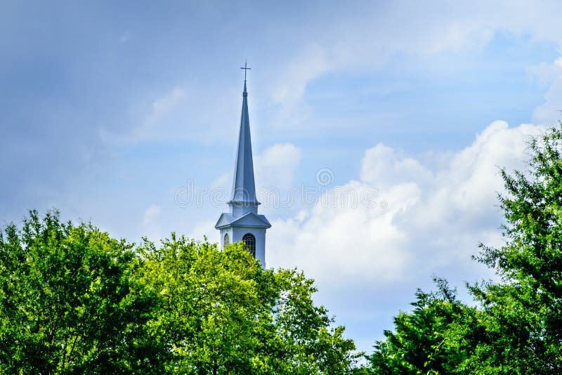 Towering Steeple in the sky. Country Church.
