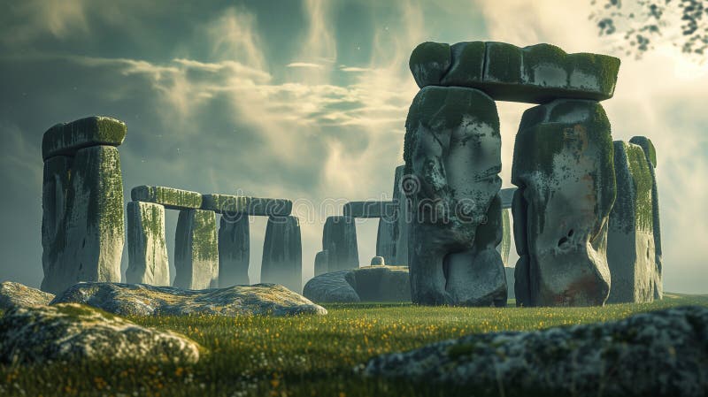 Stonehenge during a celestial alignment, where the stones seem to resonate with otherworldly energy. The background should be