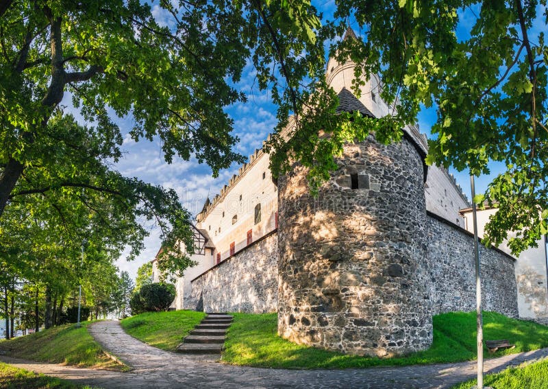 Towers of Zvolen Castle in Zvolen town, Slovakia