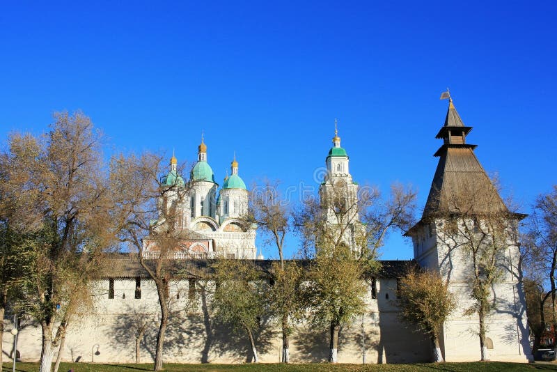 Towers and walls of the Astrakhan Kremlin. Towers and walls of the Astrakhan Kremlin