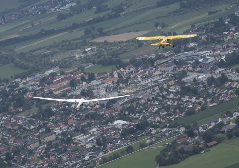Towing from a Glider in the Air Stock Photo Image of machine, glider