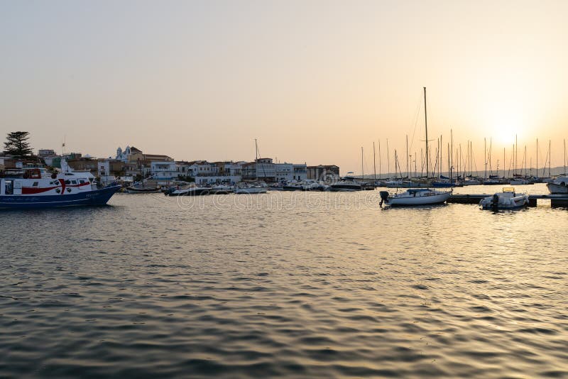 Town of Calasetta at Sunset, Sant Antioco Island, Sardinia, Italy