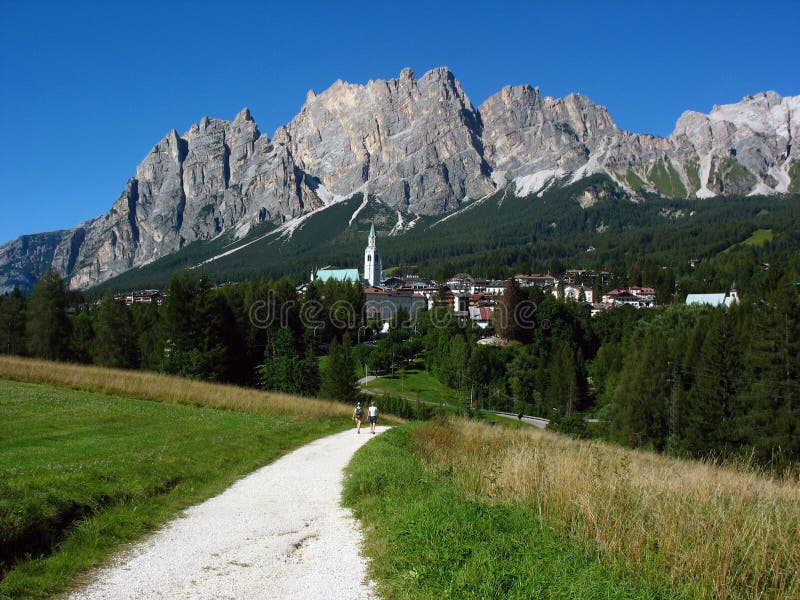 The town of Cortina d Ampezzo in the Dolomites