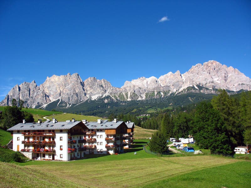 The town of Cortina d Ampezzo in the Dolomites