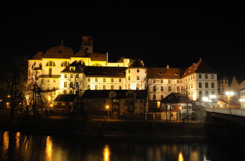 Town Fuessen at night, Germany