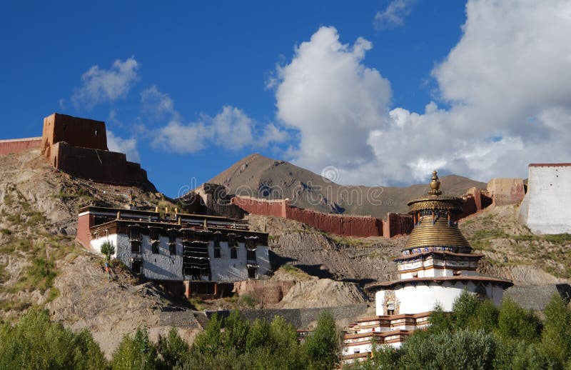 The town of Gyantse royalty free stock photo