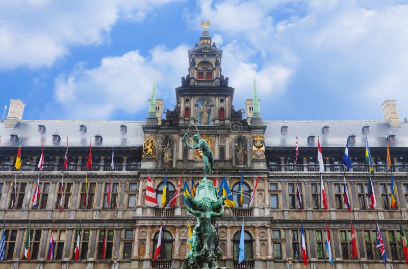 Town Hall Antwerp stock image. Image of construction 68754119