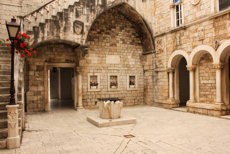 Town hall courtyard. Trogir. Croatia