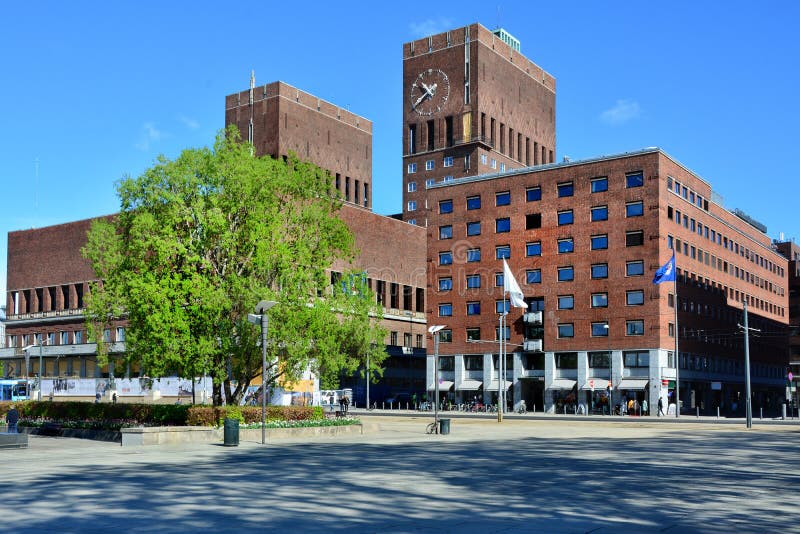 Town hall in Oslo, Norway. stock image. Image of barcode 150703353