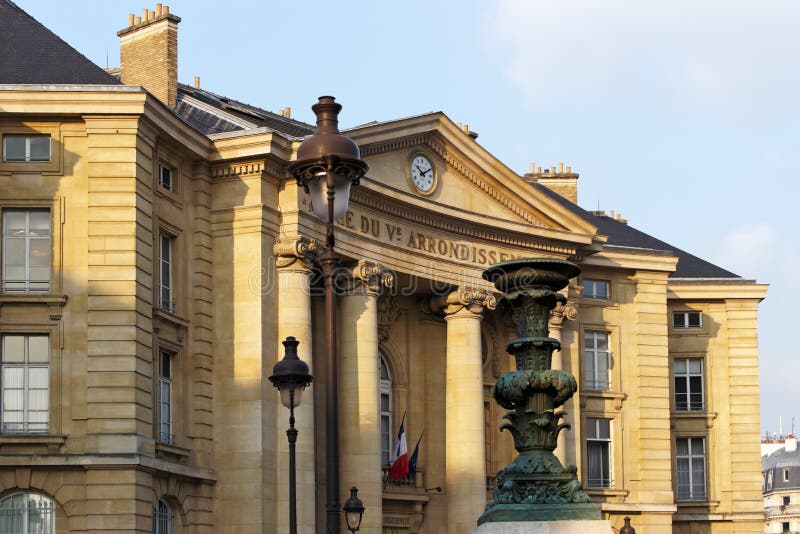Town Hall of Paris 5 St District Stock Photo Image of town, landmark