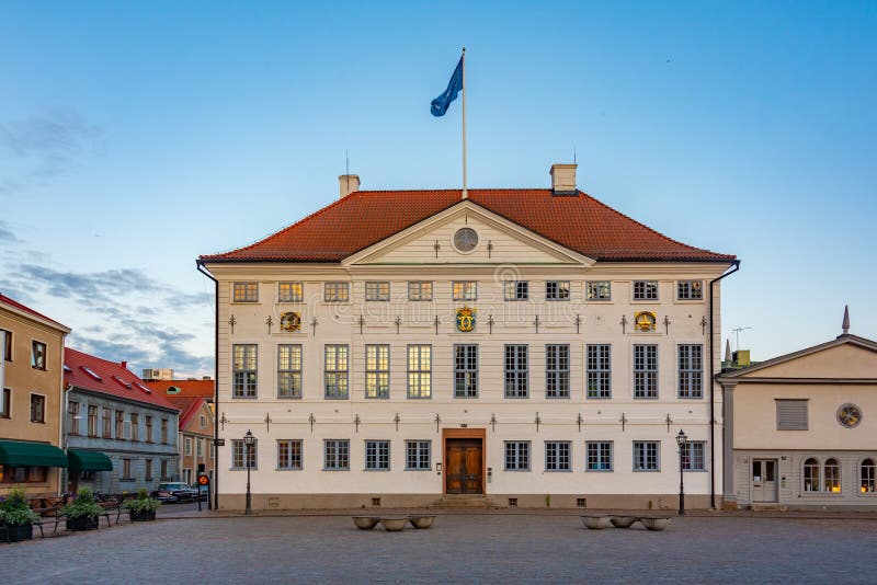 Town Hall in Swedish Town Kalmar Stock Photo Image of summer, facade