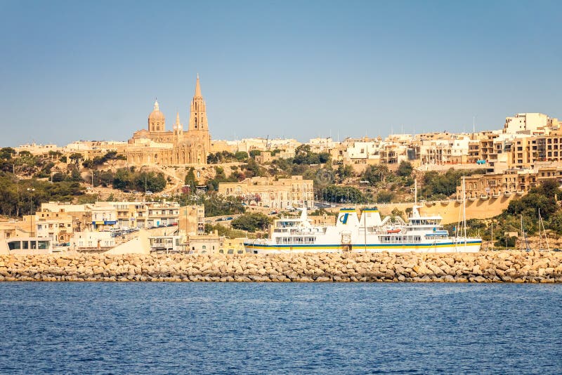 Mgarr Town and Church, Gozo. Editorial Photography - Image of summer ...