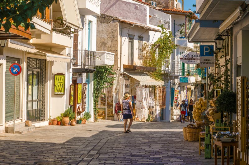 Town of Kritsa in Crete, Greece. Editorial Stock Image - Image of ...