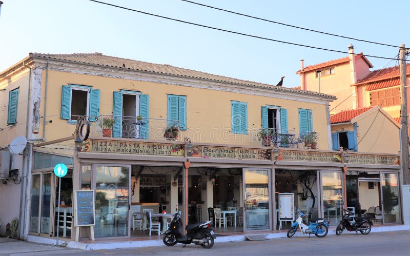 On a Walk in the City of Lefkada Editorial Image - Image of motorboats ...