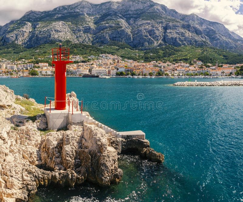 Red lighthouse Makarska