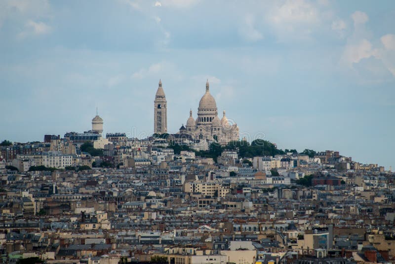 Town of Paris Around Sacre Coeur on Top of the Hill Stock Photo - Image ...