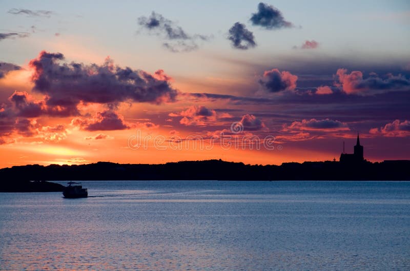 Night in Sweden stock image. Image of lantern, sunset - 12029219