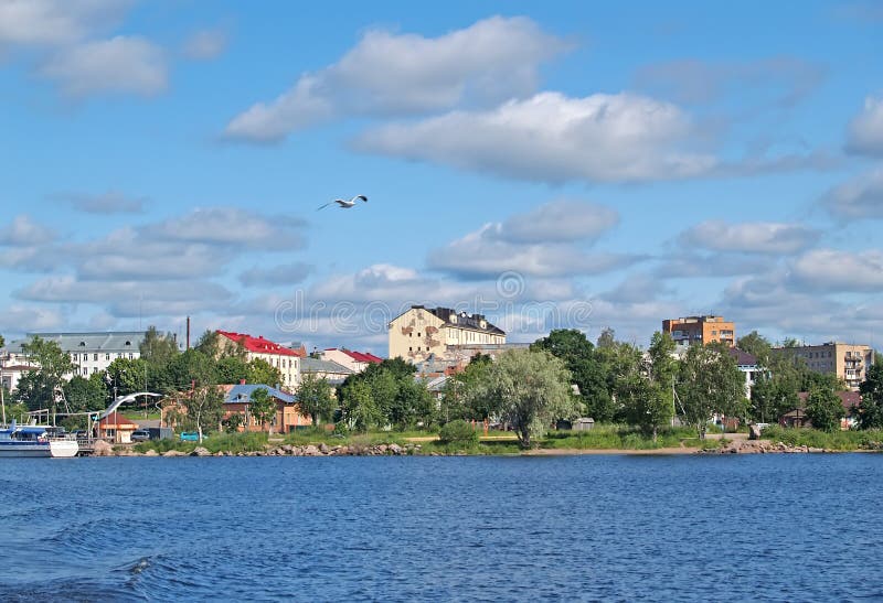 Townscape Sortavala from Lake Ladoga. Karelia Stock Image Image of