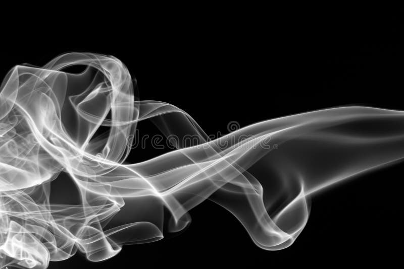 Toxic of Black Amoke Abstract on White Background. Fire Design Stock