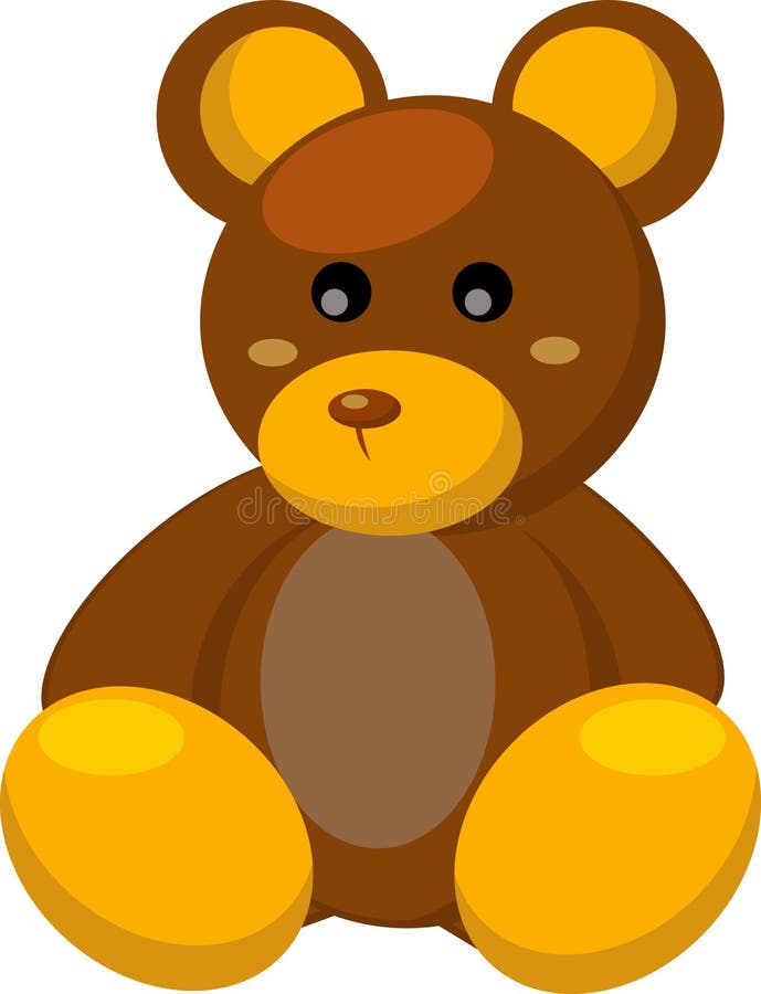 Cute Little Bear Toy Cartoon Illustration Stock Illustration