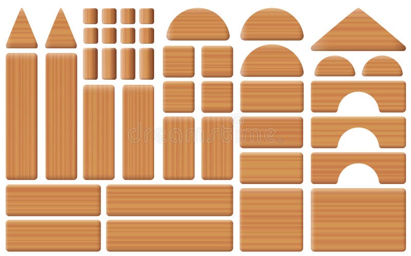 Toy Blocks Collection Set de madera stock de ilustración