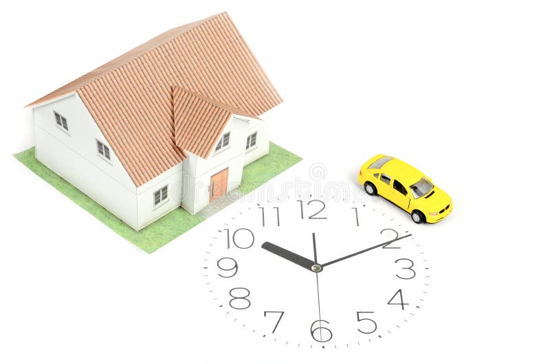 Toy Car and House on Clock Face Stock Image Image of door, built 28445375