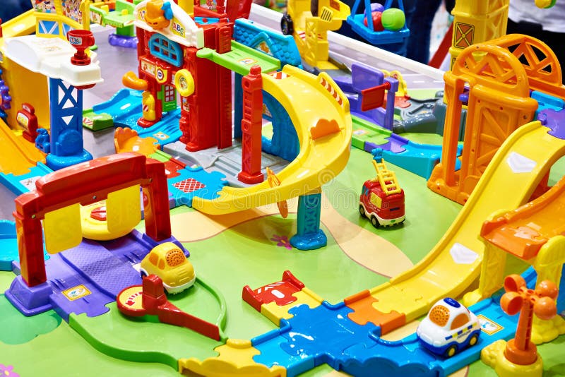 Toy City from Plastic Constructor Stock Image Image of baby, building