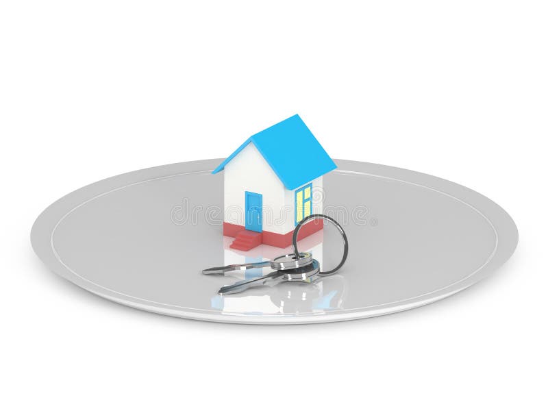 Toy house with keys stock illustration. Illustration of real 25302589