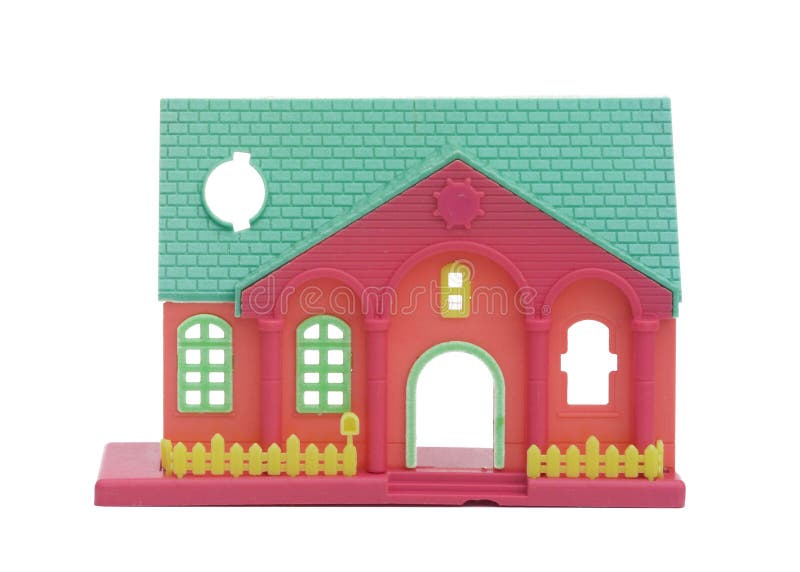 A toy house over white background with blank space. A toy house over white background with blank space