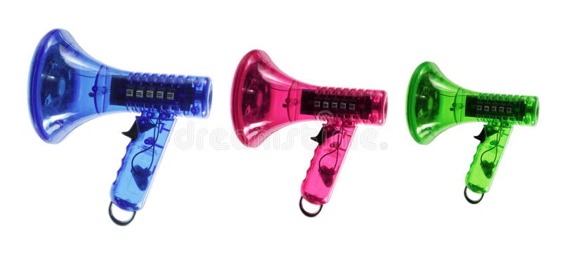 Toy Megaphones royalty free stock photos Toy Megaphones royalty free stock photos