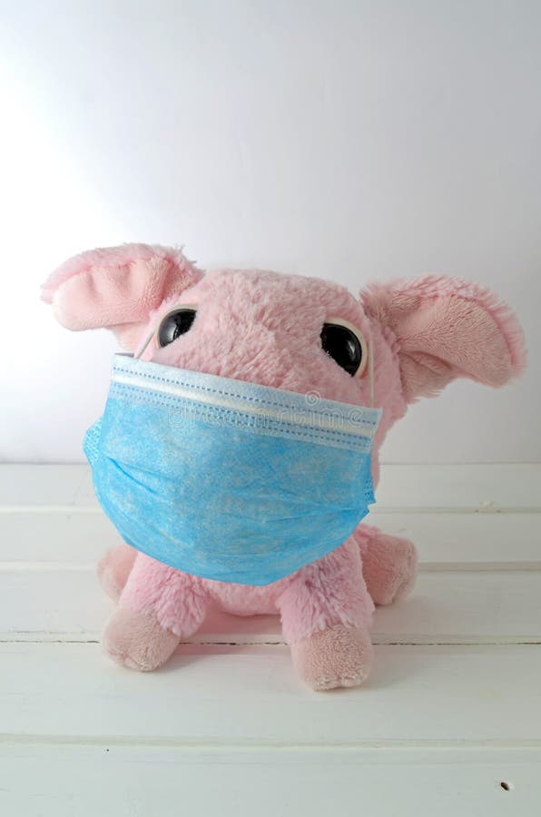 Toy Pig in a Medical Protective Mask. Stock Photo - Image of global ...