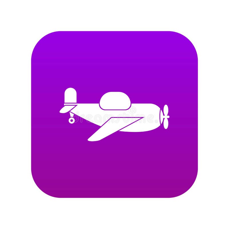 Toy plane icon digital purple vector illustration