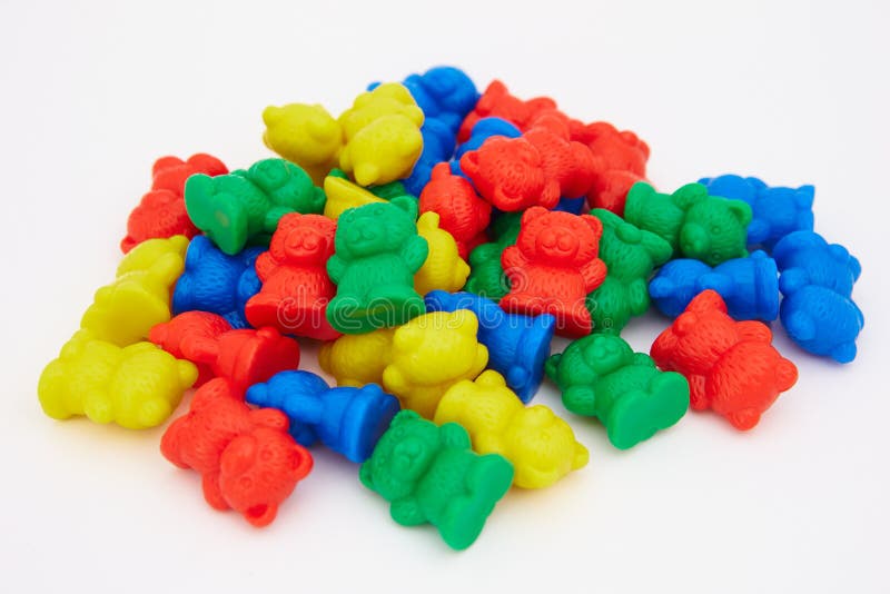 Toy plastic bears stock image. Image of colourful, studio 134826179