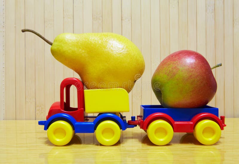 Lorry Toy Pear Apple Stock Photos Free & RoyaltyFree Stock Photos