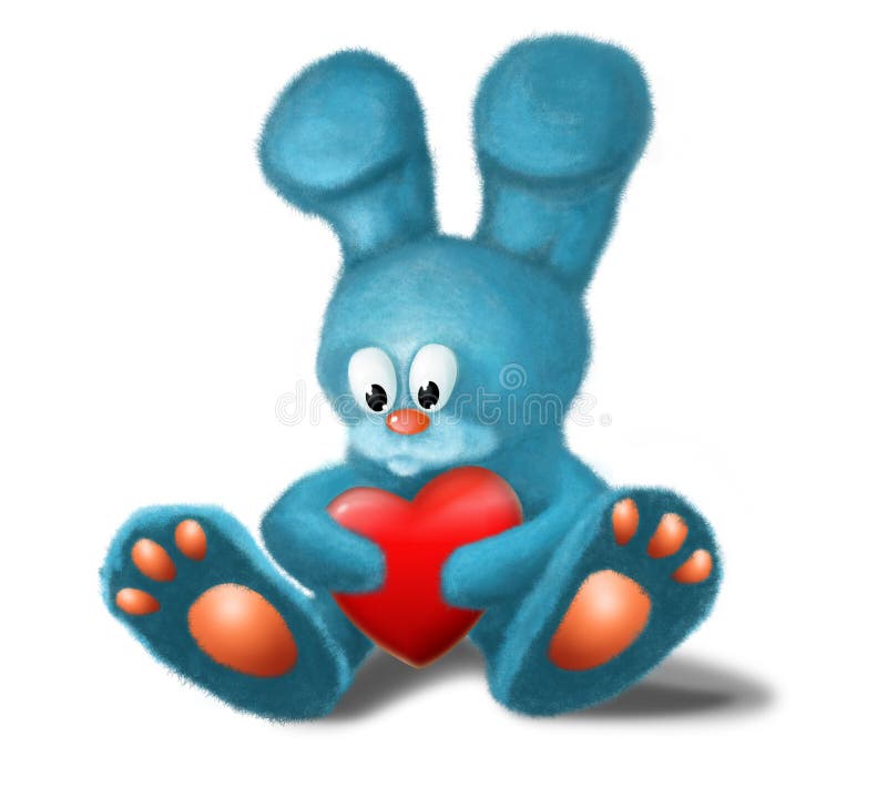 Toy rabbit stock illustration. Illustration of nose, blue 28090243