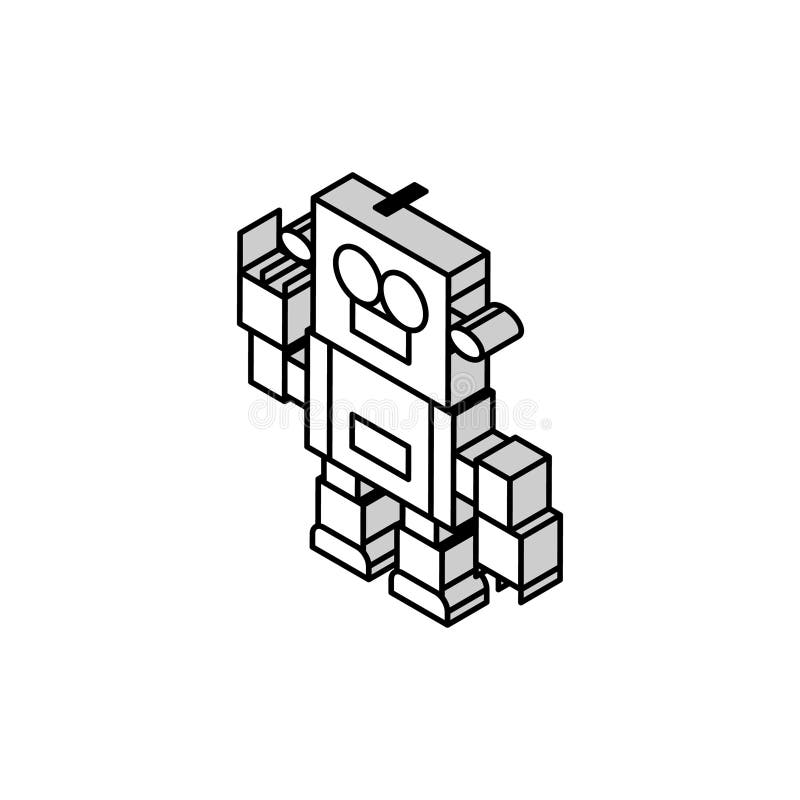 Ilustrare cu pictogramă izometrică a imaginii robot jucărie vector illustration