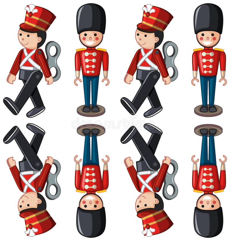 Toy Soldiers in Different Positions Stock Vector Illustration of