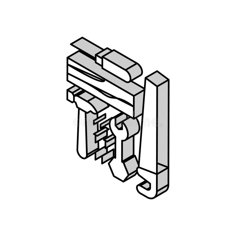 Ilustrarea vectorului pictogramei izometrice a instrumentelor de jucărie royalty free illustration